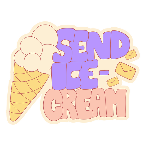 Ice cream doodle quote PNG Design