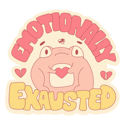 Emotionally exhausted doodle quote PNG Design Transparent PNG