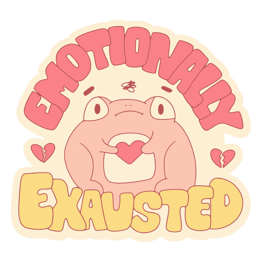 Emotional ersch?pftes Doodle-Zitat PNG-Design