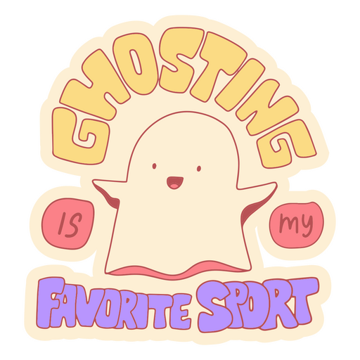 Ghosting doodle quote cute PNG Design