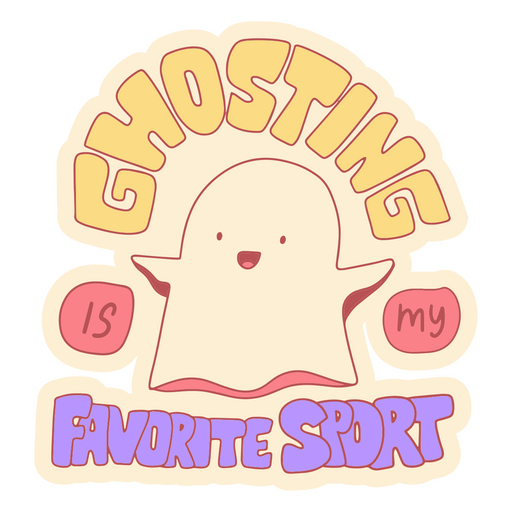 Ghosting-Doodle-Zitat süß PNG-Design