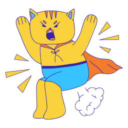 Super hero yellow cat PNG Design Transparent PNG
