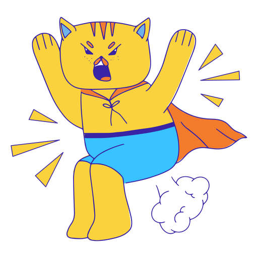 Super herói gato amarelo Desenho PNG