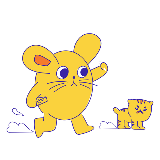 Rato Mig e um gatinho Desenho PNG