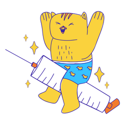 Yellow cat in vaccine PNG Design Transparent PNG