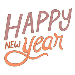 Happy New Year Pink Lettering PNG & SVG Design For T-Shirts