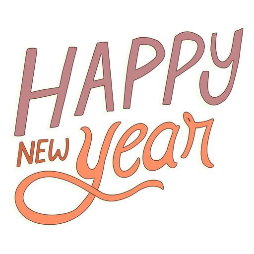 Feliz ano novo letras rosa Desenho PNG