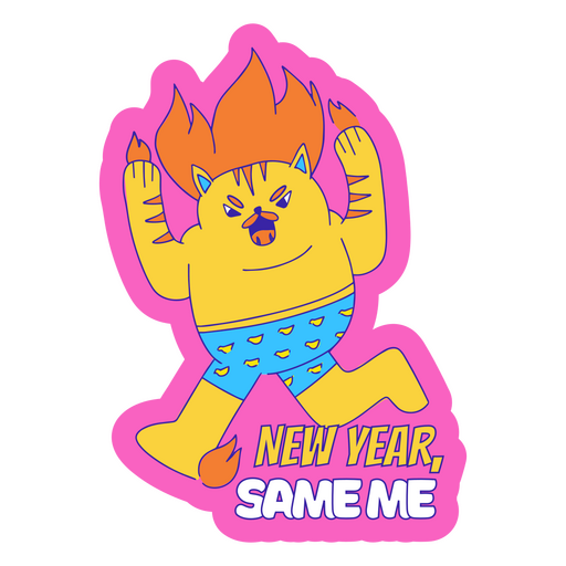Anti New Year same me funny quote badge PNG Design