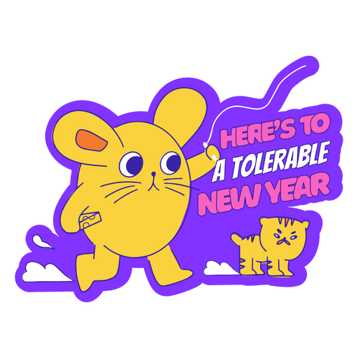 Anti New Year tolerable funny quote badge PNG Design