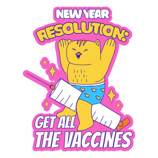 Anti New Year vaccine funny quote badge PNG Design