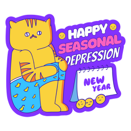 Anti-Neujahrs-Depressions-Zitat-Abzeichen PNG-Design