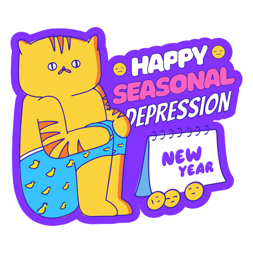 Anti New Year depression quote badge PNG Design