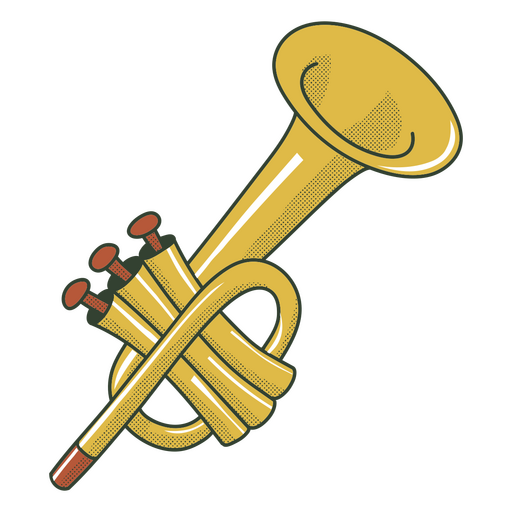 Instrumento de música de trompeta con textura Diseño PNG