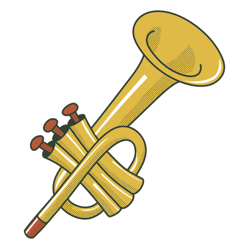 Trumpet music instrument textured PNG Design