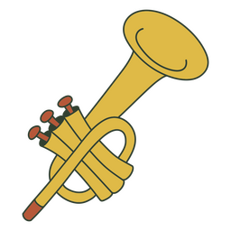 Yellow trumpet flat PNG Design