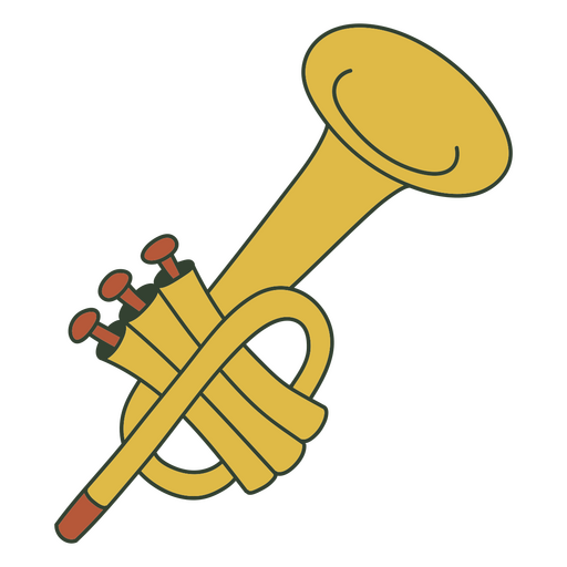 Gelbe Trompete flach PNG-Design