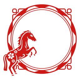Caballo de marco recortado del año lunar Diseño PNG