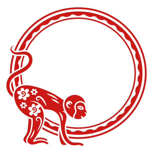 Macaco de quadro recortado do ano lunar Desenho PNG