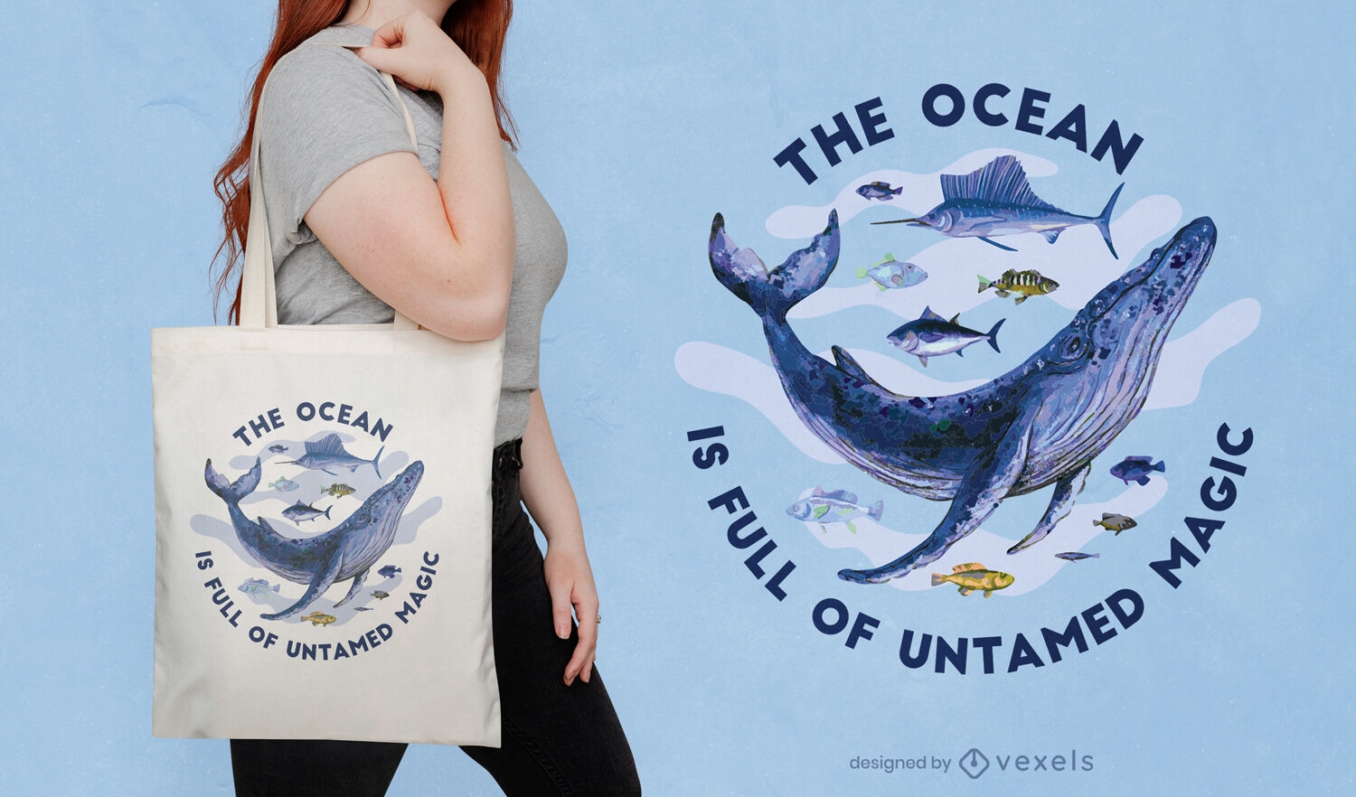 O oceano está cheio de designs de bolsas mágicas