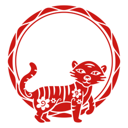 Tuger de quadro recortado do ano lunar Desenho PNG
