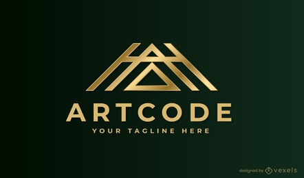 Golden triangle minimalist logo template