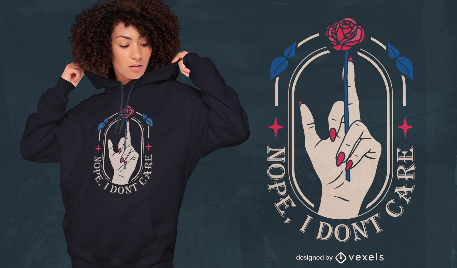 Middle finger don't care t-shirt design