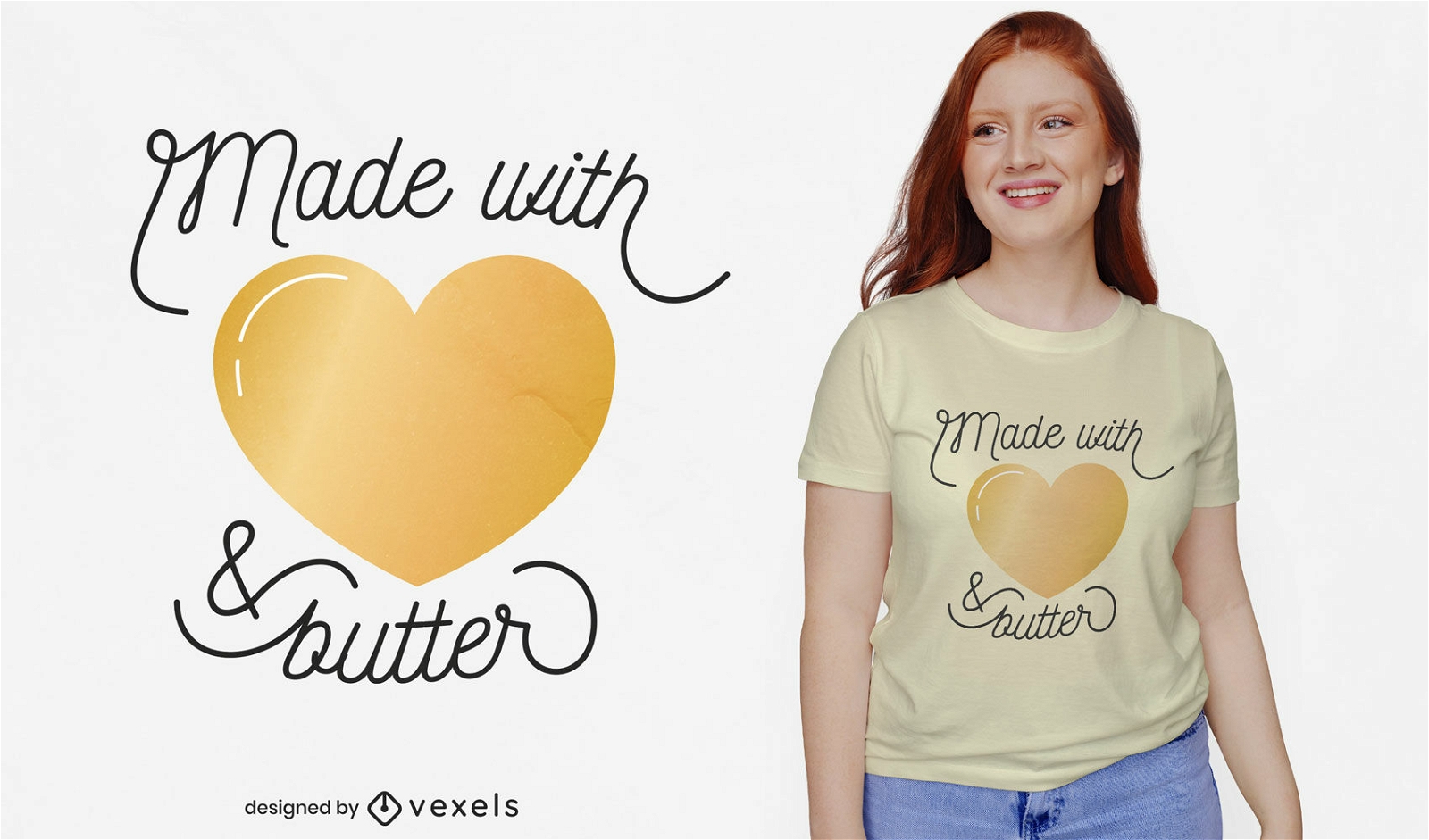 Dise?o de camiseta de cocina de amor y mantequilla.