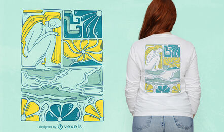 Nature blonde woman t-shirt design