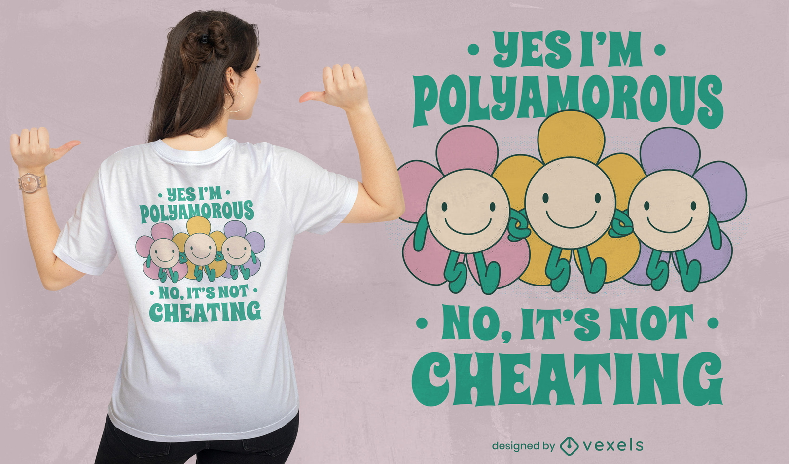 Ich bin polyamoröse Beziehungs-T-Shirt-Design