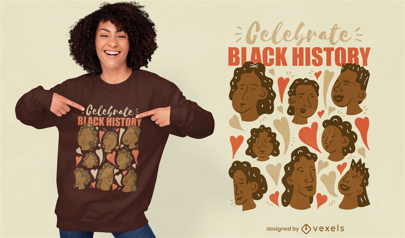 Feiern Sie das schwarze Geschichte-T-Shirt-Design