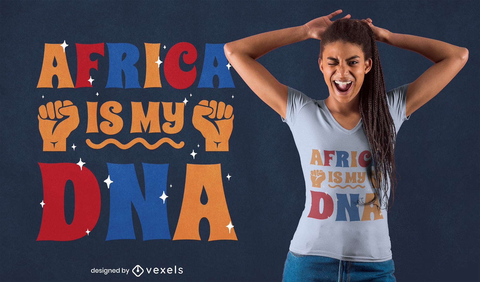 T-Shirt-Design mit afrikanischem DNA-Zitat
