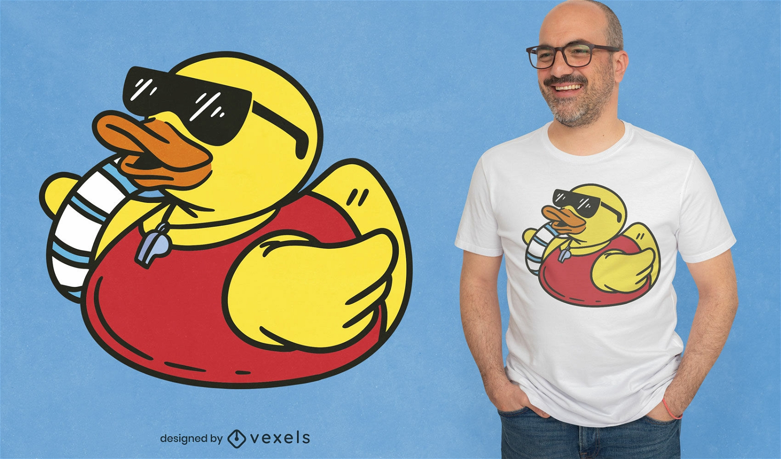 Design de t-shirt salva-vidas de pato de borracha