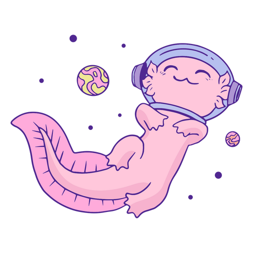 Axolotl galáxia fofa Desenho PNG