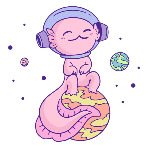 Axolotl cute space PNG Design