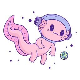 Axolotl cute astronaut Transparent PNG