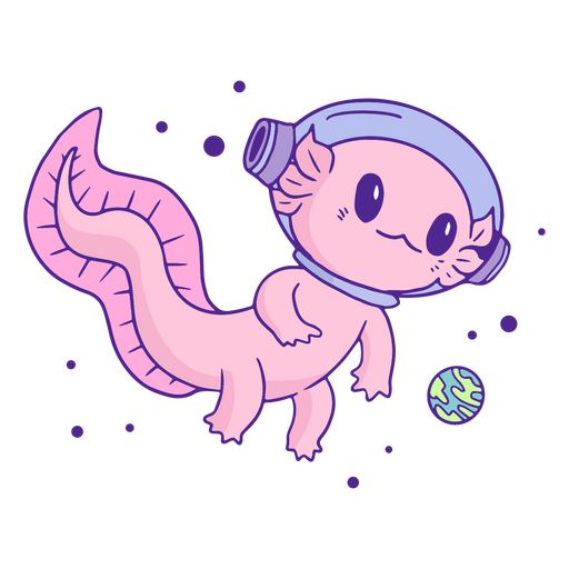 Axolotl s??er Astronaut PNG-Design