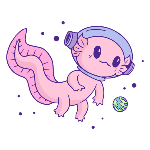 Axolotl süßer Astronaut PNG-Design