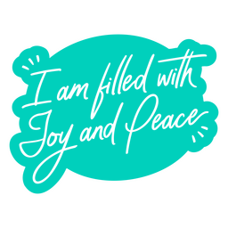Cita motivacional de alegría y paz. Diseño PNG