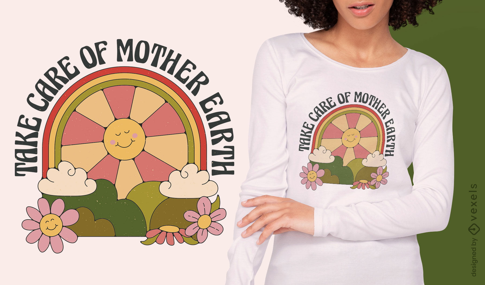 Diseño de camiseta madre tierra.