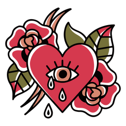 tatuagem de coração rosa Desenho PNG
