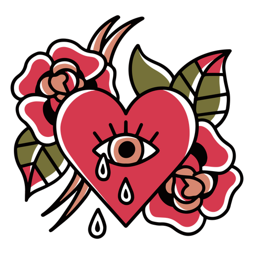 tatuagem de coração rosa Desenho PNG