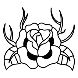 Rose flower tattoo PNG Design
