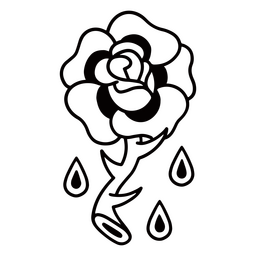Rose Blume Blut Tattoo PNG-Design