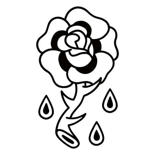 Rose flower blood tattoo PNG Design