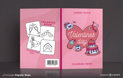 Valentines coloring book cover design