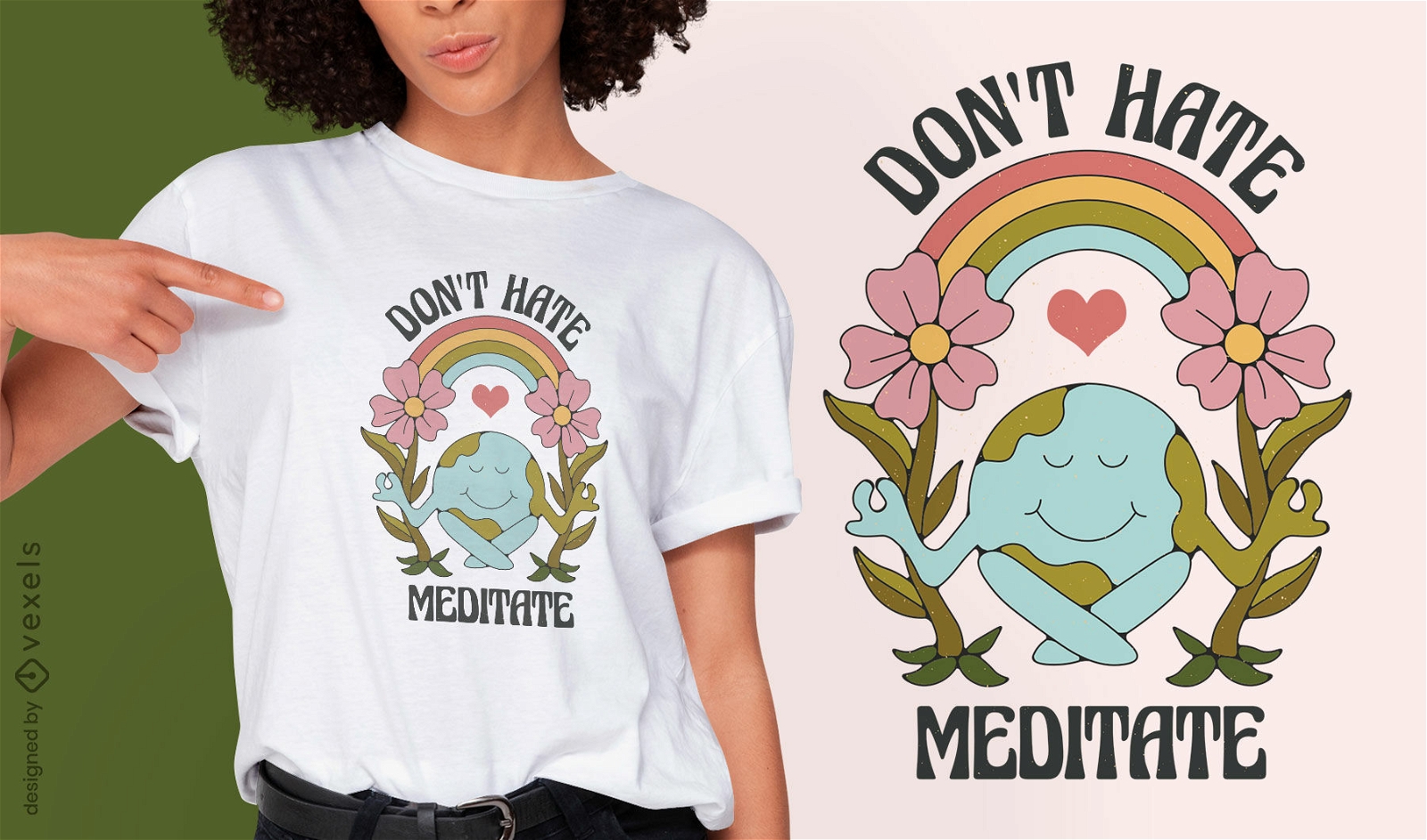 Don't hate meditate t-shirt design