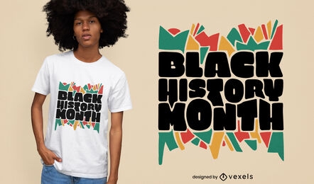 Flaches T-Shirt-Design des schwarzen Monats der Geschichte