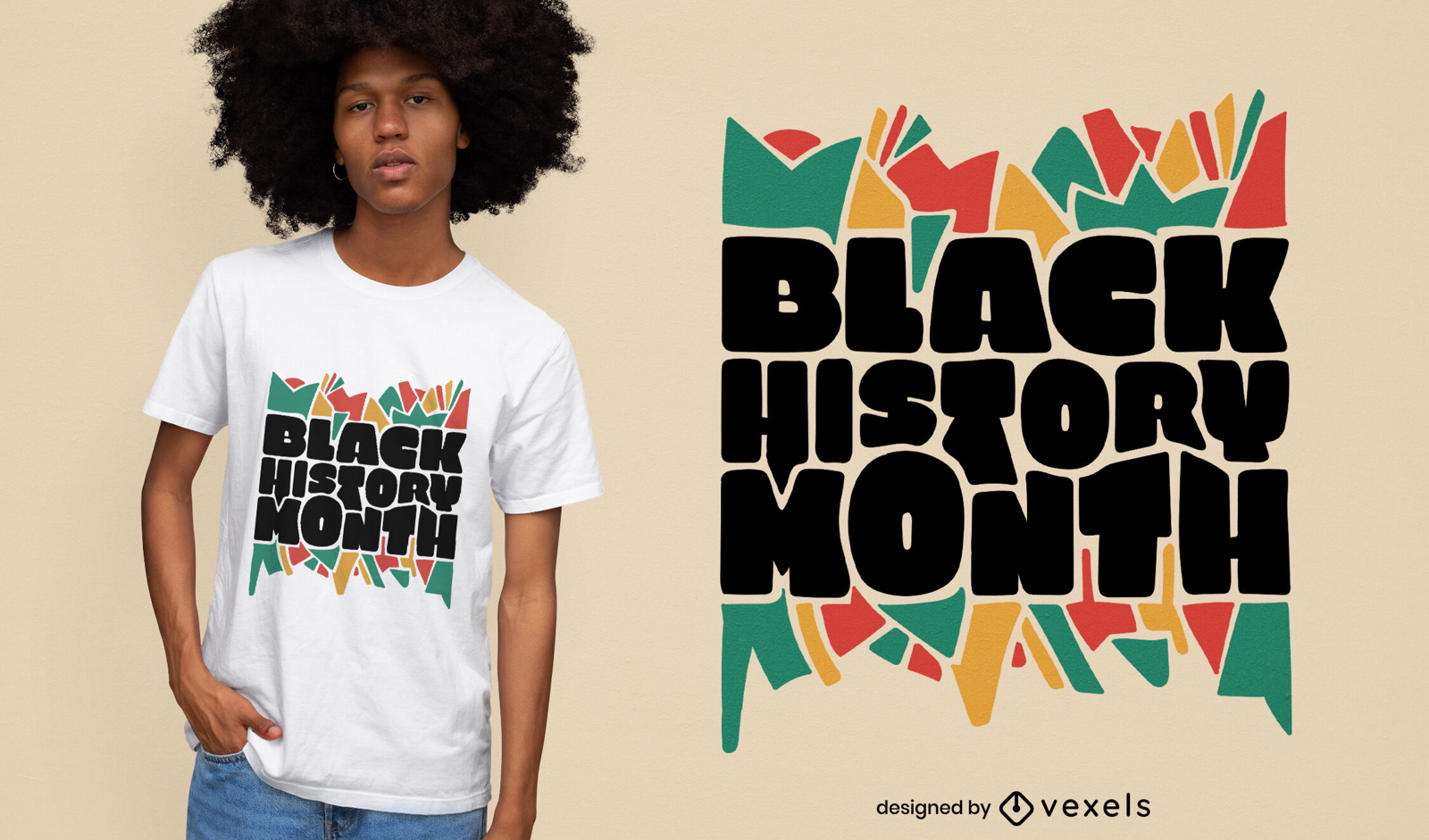 Diseño de camiseta plana del mes de la historia negra.