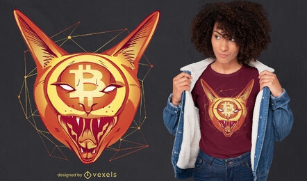 Cryptocurrency wild cat t-shirt design