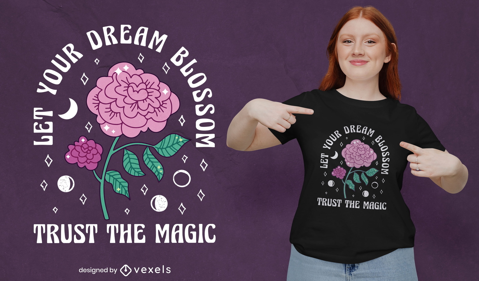 Magische Rosenträume werden wahr T-Shirt-Design